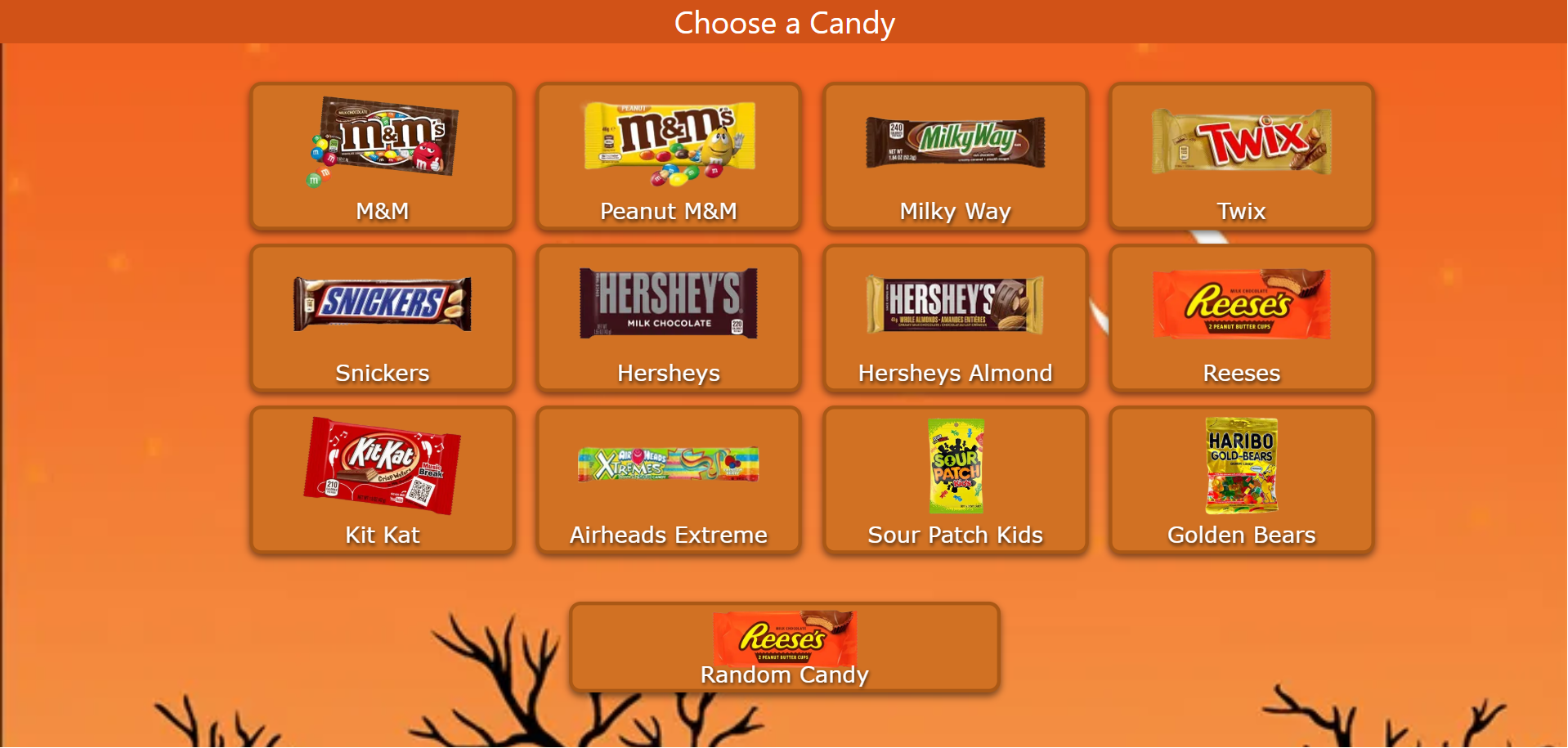 Halloween Candy System Interface